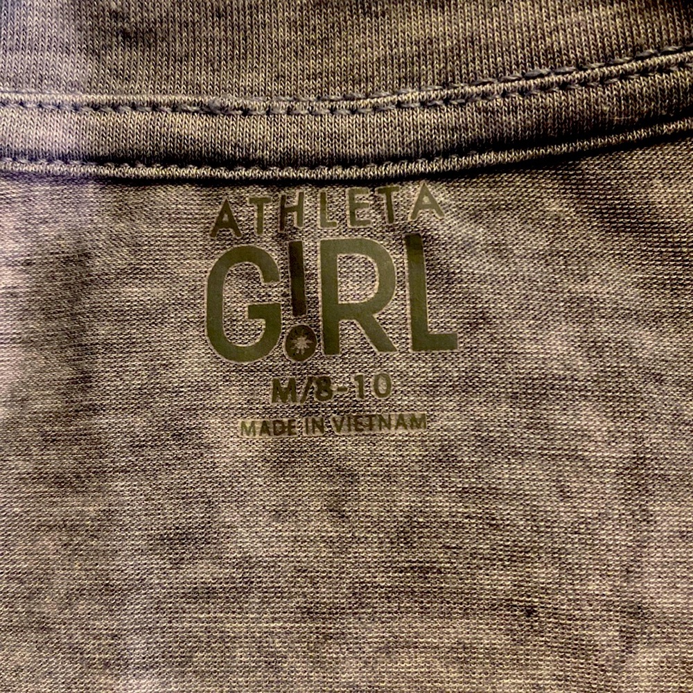 Athleta Girl Gray off the shoulder workout top